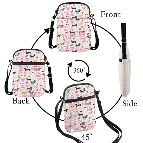 MBMSO Dachshund Mom Crossbody Bag Cute Dachshund Gifts for Women Weiner Dog Gifts for Dog Owners Pet Dog Gifts for Dog Lovers3