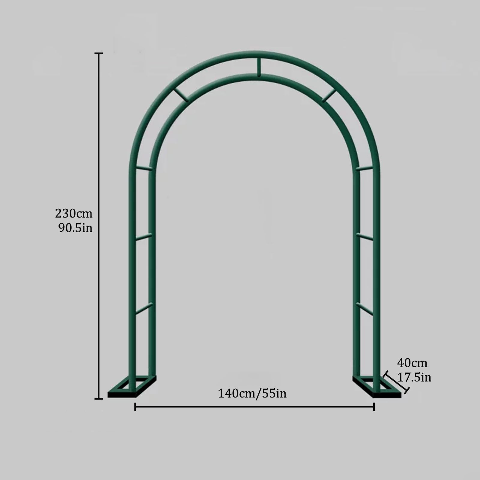 Rankhilfe FüR Kletterpflanzen Im Freien, Gartenbogen Mit Sockel, 19mm Hochtemperaturbeschichtetes Eisenrohr FüR Rosen, Wisterien, Weintrauben, Hochzeit