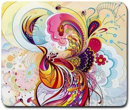 Colorful Abstract Bird Peacock Art Pattern Mouse Pad