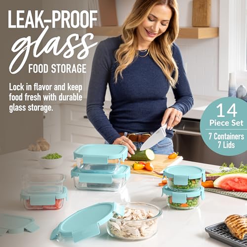Image of Bentgo Glass Leak-Proof Food Storage Set, 14 Piece, Airtight Lids, BPA-Free