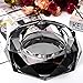 Crystal Ashtray,Cigar Ashtray European Living Room Ash Tray Holder Cigarettes Decor Tray for Home Office Tabletop Decoration,Gift Ashtray,Smoker, Black