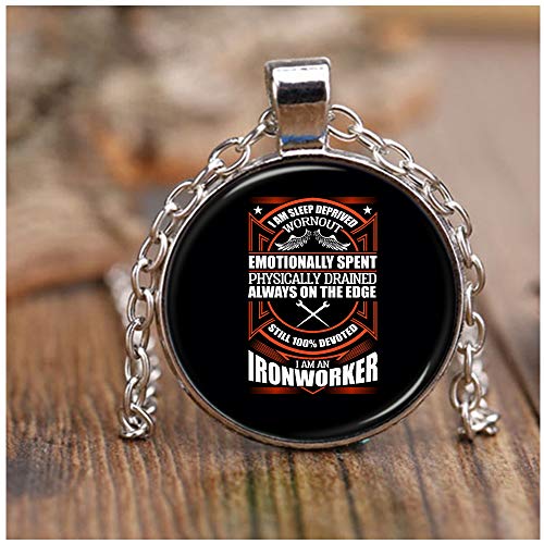 OMANECK I Love Being an Ironworker Necklace Nickel, I Am an Ironworker Necklaces (Necklace - Nickel - Black)