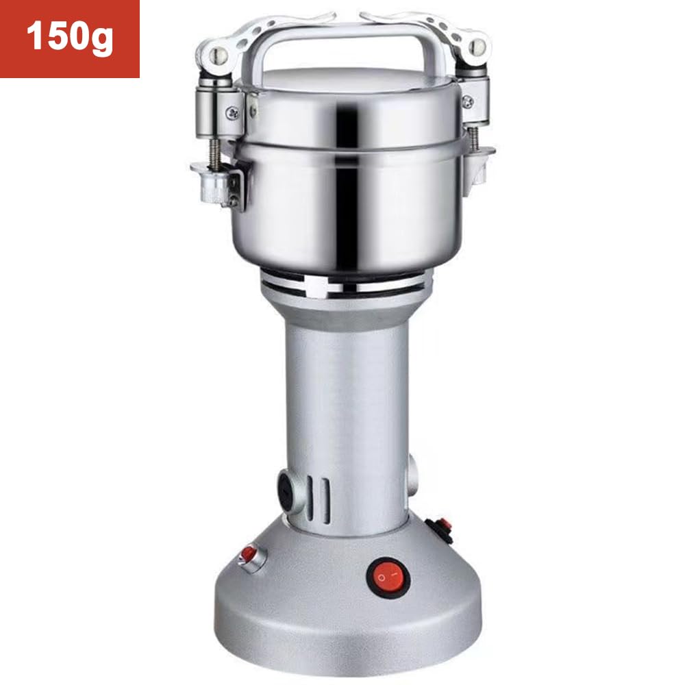 Moulin à céréales électrique 150 g 550 W 27 000 tr/min Moulin à farine haute vitesse 220 V, broyeur à poudre multifonction pour broyage rapide des produits secs/herbes/épices/noix/céréales/café