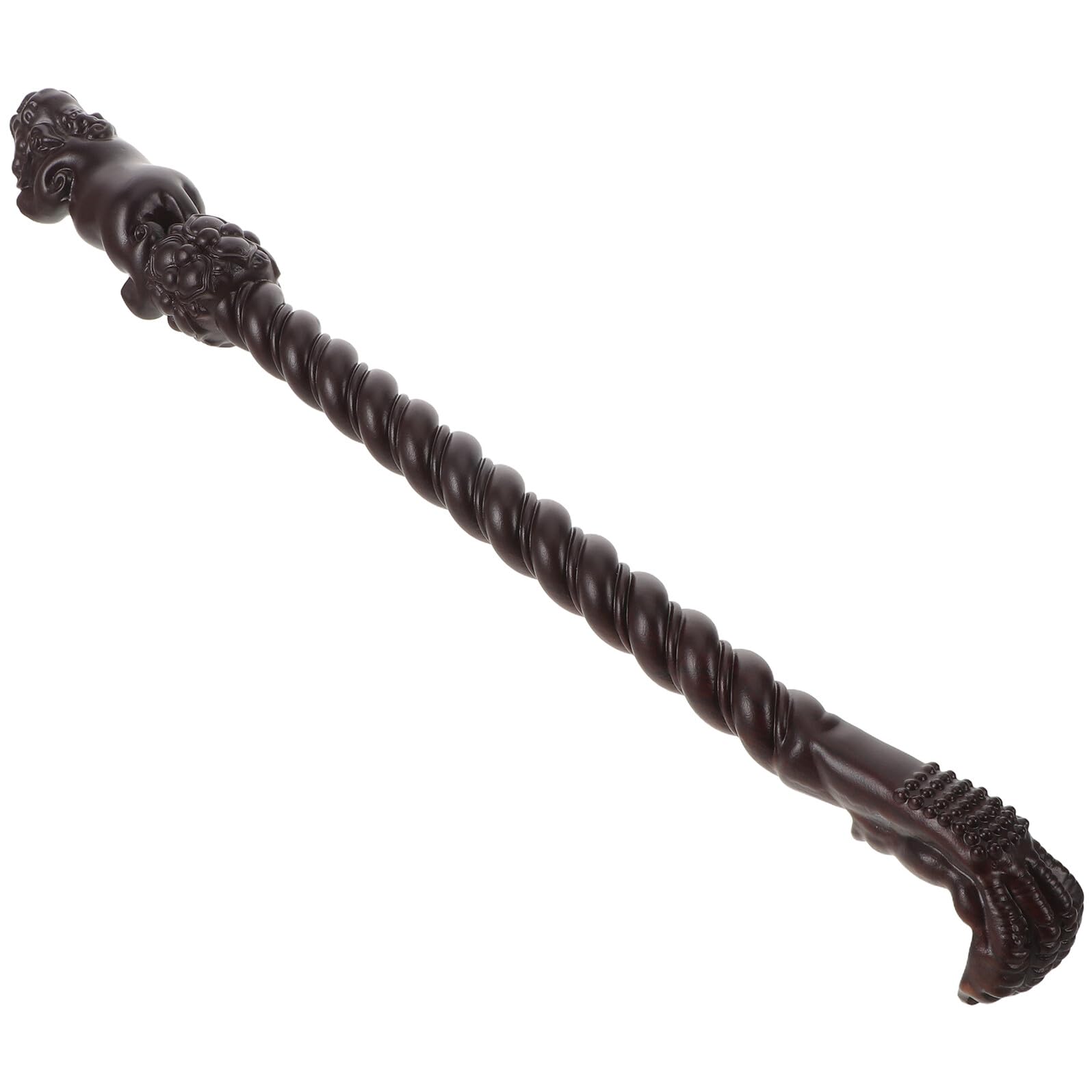 Rascador de Espalda de Mango Largo 38cm de Madera de Sándalo | Forma Tradicional Tallada, Veta Natural y Acabado Decorativo, Uso en Casa Llevar
