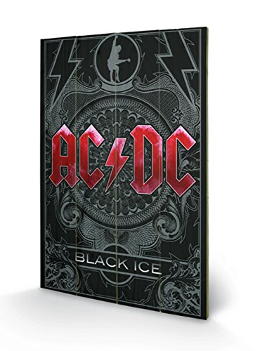 AC/DC Black Ice tableau bois 40 x 59 cm idéal pour salon et studio rock