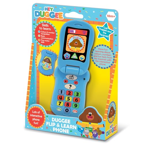 Hey Duggee Toys Flip & Learn Toy Phone For Kids - Helps Child Development Learning Problem Solving Communication Hand-Eye Coordination and Motor Skills 18+ Months Blue
