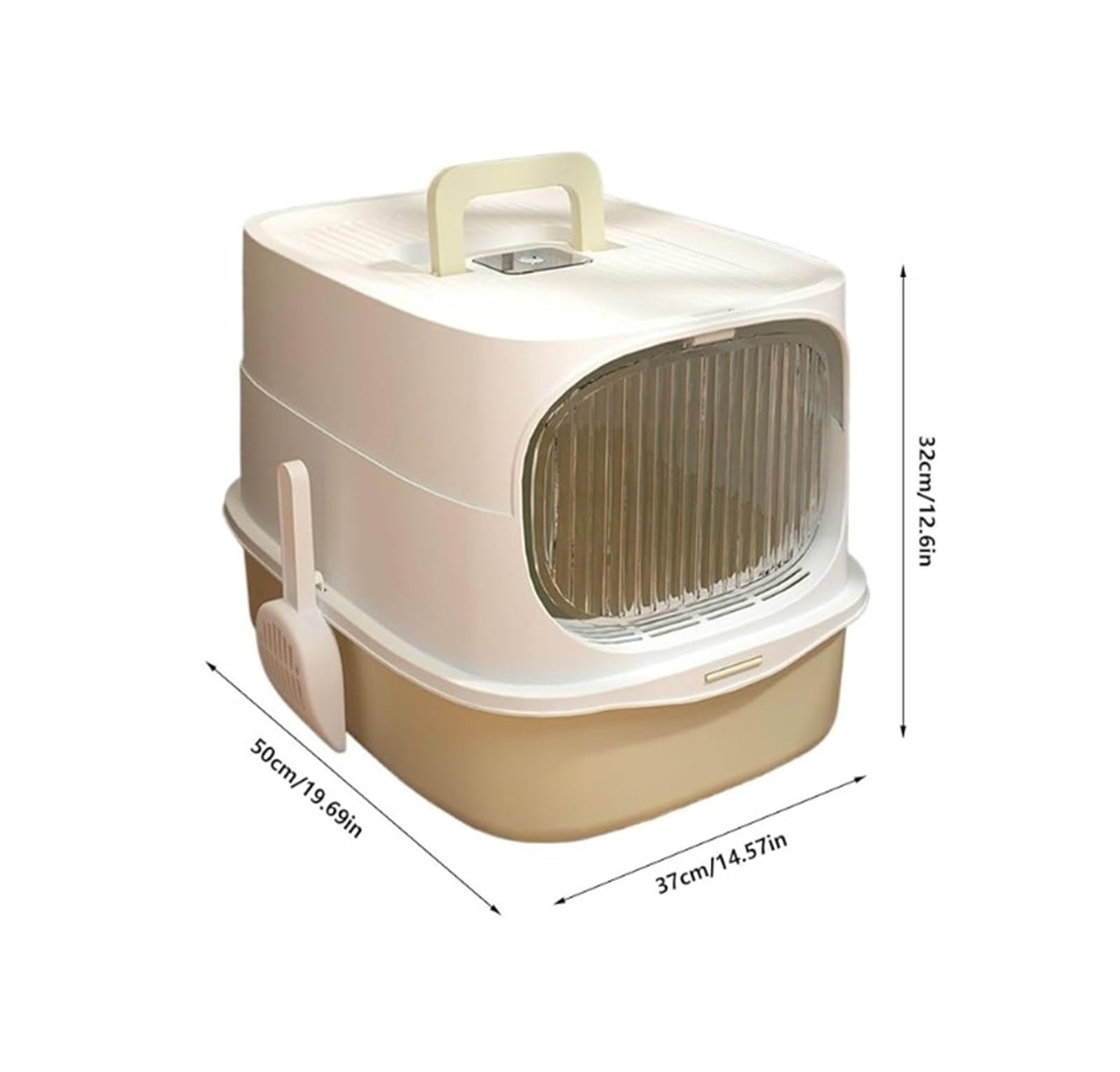 Caja de Arena for Gatos Cerrada Grande, Bandeja de Arena Desmontable de Lado Alto, Inodoro for Mascotas, diseño portátil, fácil de Limpiar Arenero Gato(Groen)