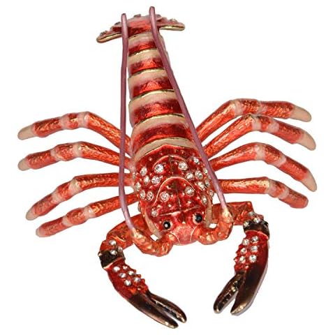 MIXDOM Hand Painted Lobster Trinket Box Cover