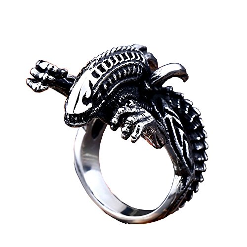 ZMY Mens Fashion Jewelry Rings, New Alien Design 316L Stainless Steel Ring for Men (7)