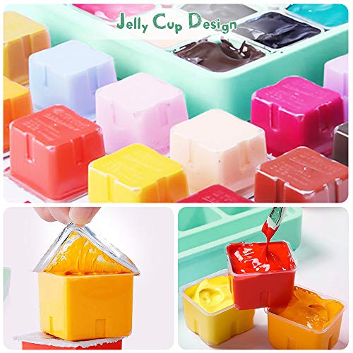 HIMI Gouache-verfset, 24 kleuren x 30ml, uniek ontwerp met minicups, 3 verfborstels in een draagtas, perfect voor… - Image 4