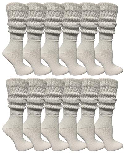 Yacht & Smith EXTRA THICK Slouch Socks for Women, Extra Heavy Slouchy Ladies Cotton Crew Boot Socks