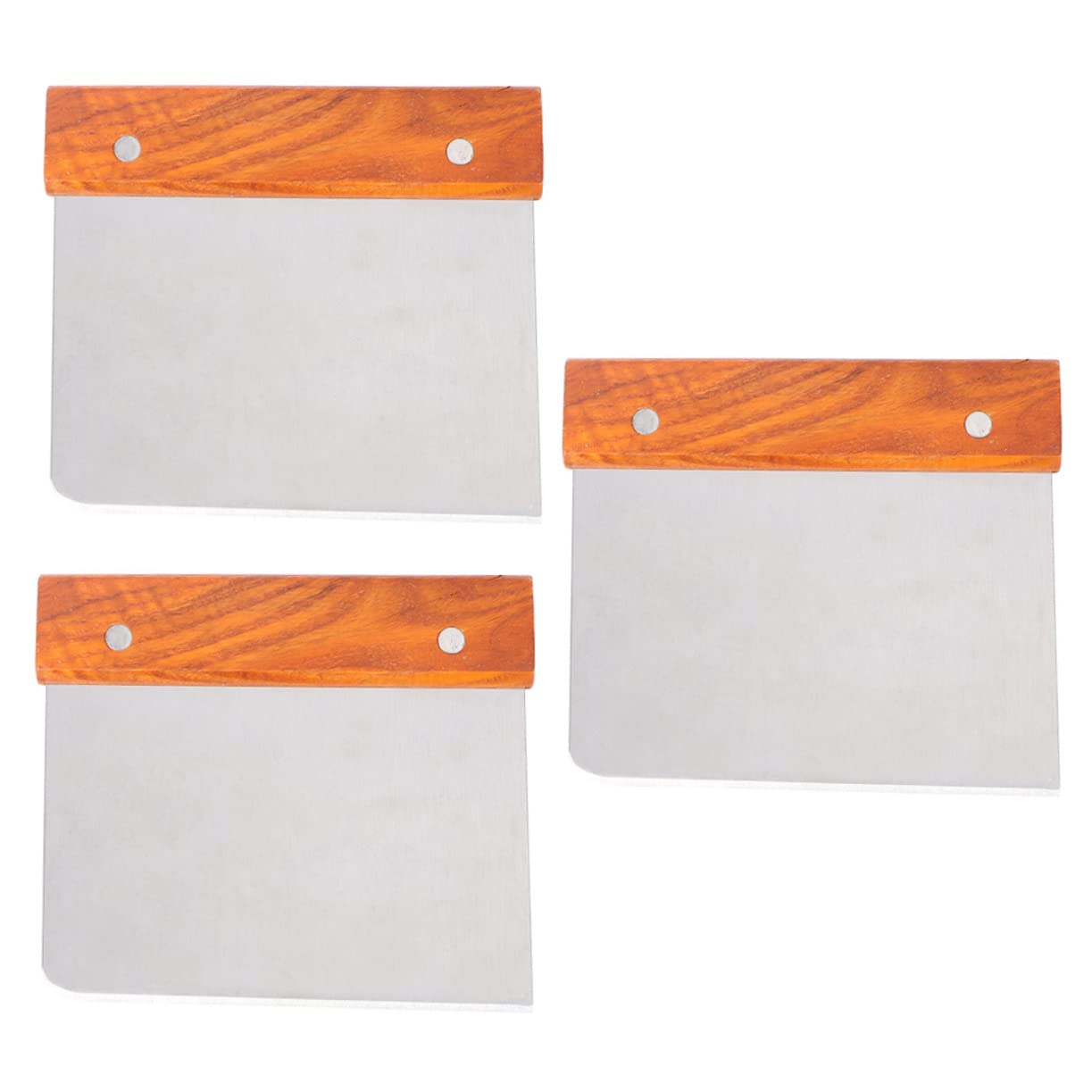 Cabilock 3pcs Dough Scrapers Baking Gadgets Pastry Wheel Cutter Bench Scraper Stainless Steel for Baking