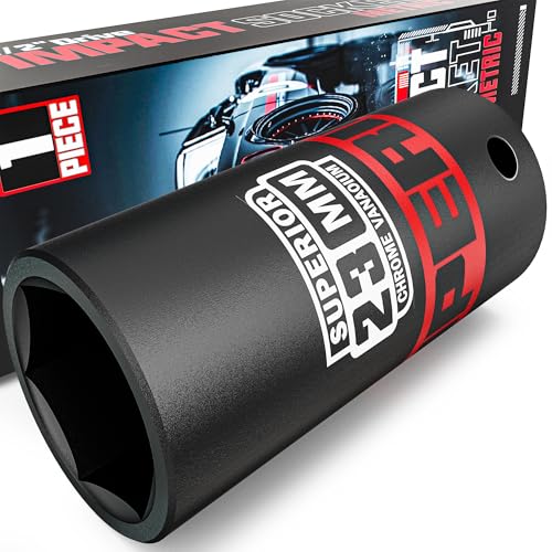 Image of 1 /2 inch Drive Impact Socket, 23 mm Deep Socket, Metric, 6 Point, CR-V, for Automotive Maintaince, Mechanical Equipment Maintaince