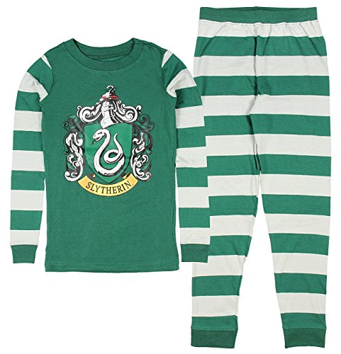 INTIMO Harry Potter Kids All Houses Crest Pajamas (Slytherin, 14)2
