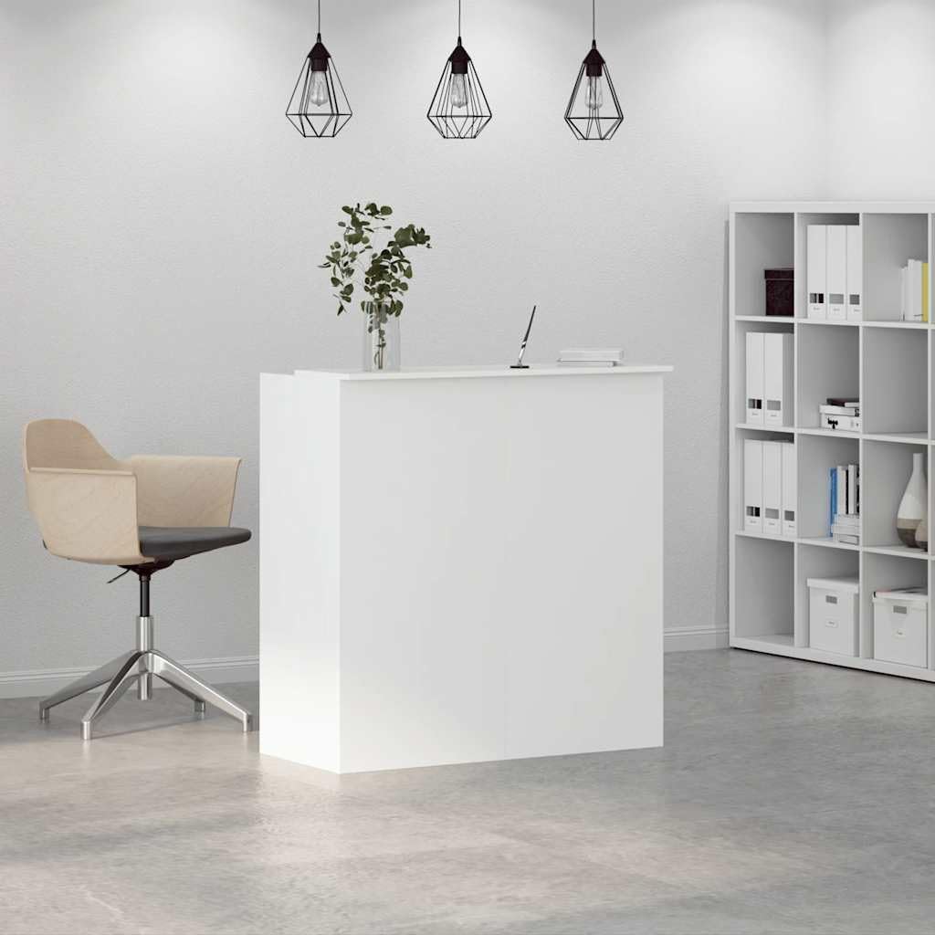 vidaXL Mostrador de recepción Blanco 100x50x103,5 cm Madera de ingeniería
