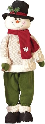 Collections Etc Muñeco de nieve de pie con patas extensibles