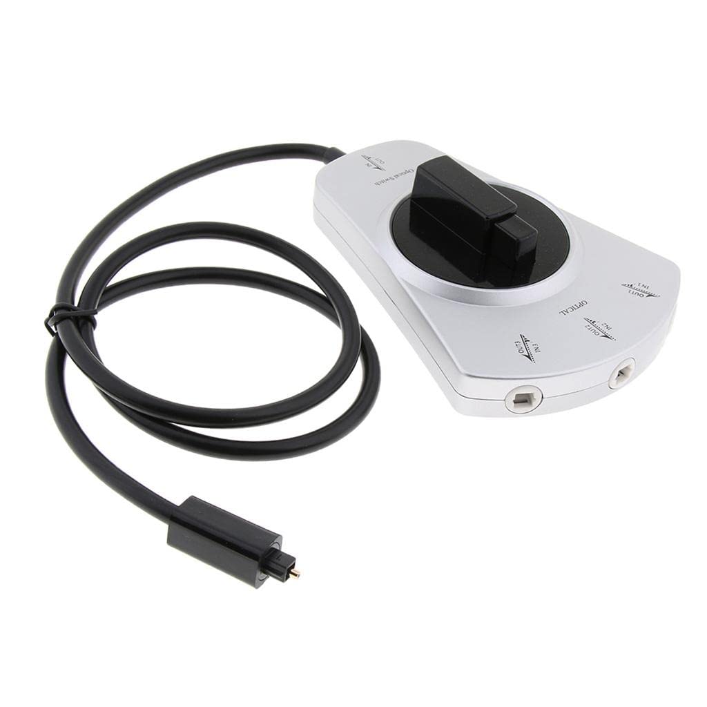 Juego de 3 adaptadores de cable de fibra óptica de audio digital TOSlink interruptor selector de 3 vías