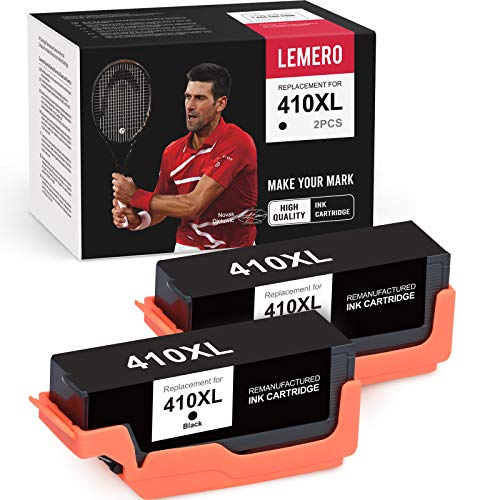 LEMERO Remanufactured Ink Cartridge Replacement for Epson 410XL 410 XL T410XL for Epson Expression XP-830 XP-640 XP-7100 XP-630 XP-530 XP-635 Printer (Black, 2-Pack)
