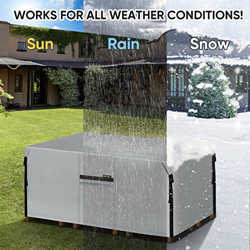 Pteromy Waterproof Patio Table Cover, Heavy Duty 600D Canvas Patio Furniture Covers For Outdoor Dining Table And Chairs (Pewter Gray, 111''X 74'') #TOP3