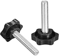 Vista 3 de uxcell Pomo de tornillo de sujeción, 1.496 in de diámetro con forma hexagonal de ciruela, perilla de estrella M8 x 1.772 in, rosca macho, 2