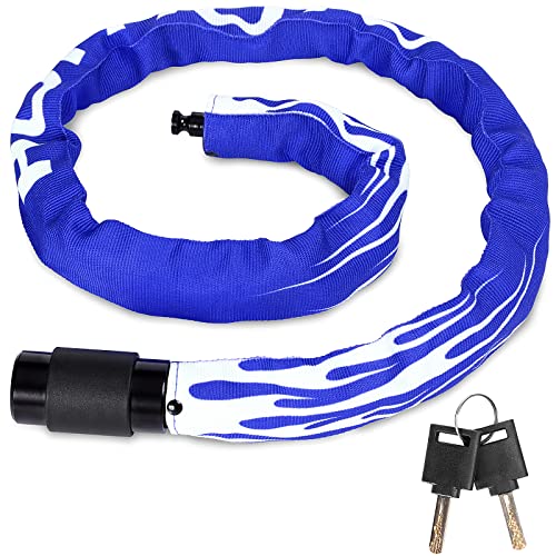 Homoto Candado Bicicleta con Tapa Impermeable, Candado Antirrobo Cadena 6mm Rotación 360 Grados, Candado de Cadena Para Cochecito de Motocicleta,Universal, 2 Llaves Cover