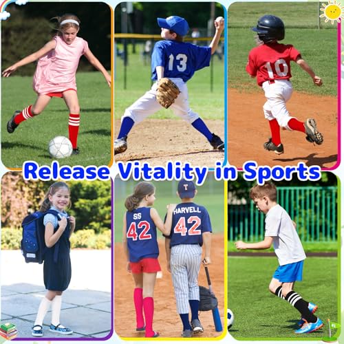 Image of Olreco 1 Pack Toddler Kids Youth Soccer Socks Girls Boys Baseball Socks Youth Knee High Softball Football Accessories Cotton