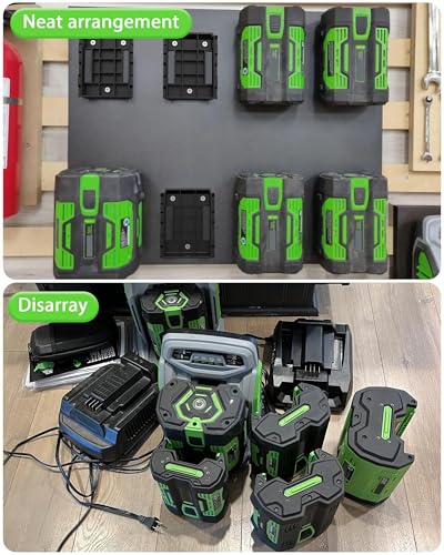 Image of 4 Pack Battery Holder Wall Mount Compatible with EGO 56V Accessories Tool Storage Rack Hanger Under Shelf fits All