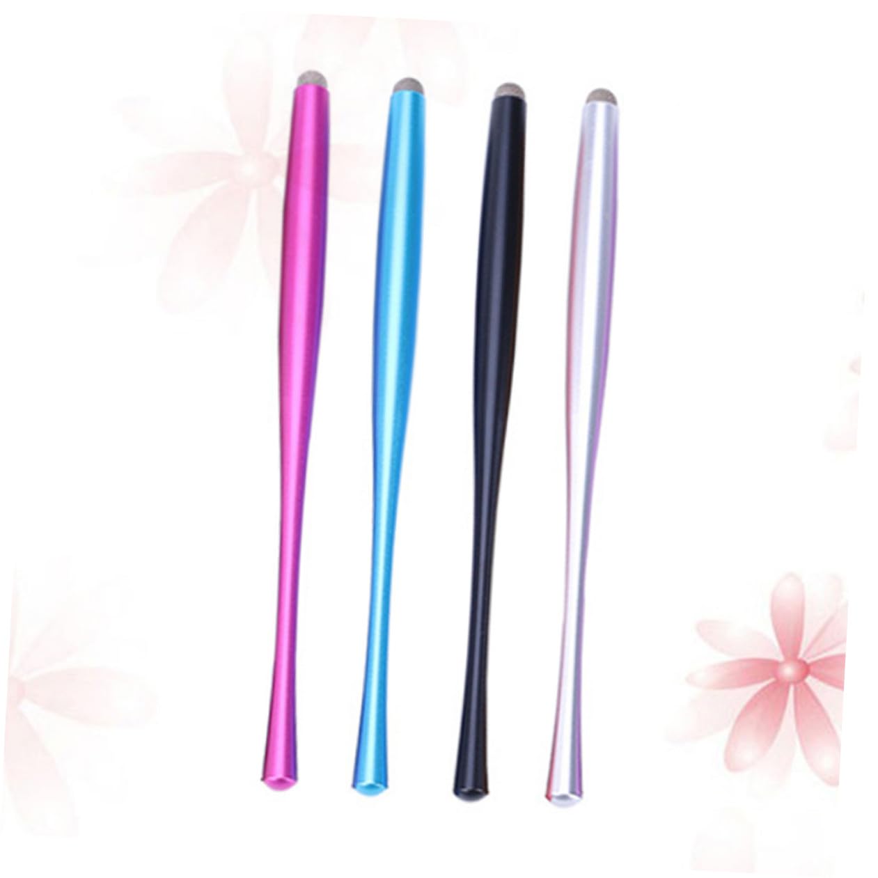 UKCOCO 12piezas Stylus De Metal para Pantallas Táctiles Punta Fibra Bolígrafo Capacitivo para Escritura Teléfonos y Tabletas Rojo Negro Azul Plateado