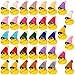 36 Pcs Mini Rubber Ducks Glow in The Dark Rubber Frogs Baby Shower Tiny Rubber Ducks Bulk, Float Bath Toys Bathtub Duckies Mini Frogs for Shower Birthday Party Favors Carnival Gift (Hat Style)