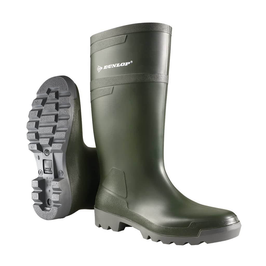 DUNLOP Hobby Retail Waterproof Wellies, PVC, Green, UK 10