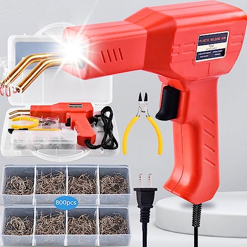 Wrdlosy Plastic Welder, 800PCS Staples, Plastic Welding Kit, Must Have For DIYers, Instant On/Off, Plastic Welder Kit, Bumper Repair Kit Plastic Repair Kit, Portable Toolbox, Hot Stapler