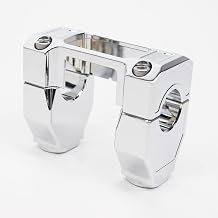 POWER JAMES Chrome 1.25 1 1/4 Inch Straight Handlebar Risers Kit with Gauge Cutout Clamp Cover for Harley 2018 19 20 21 22 23 Breakout FXBR/S