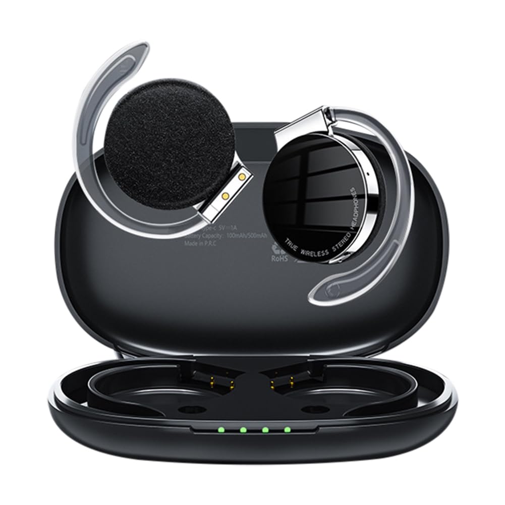 F2 Auriculares InaláMbricos Bluetooth Auriculares Deportivos Supraaurales Auriculares Parlantes con CancelacióN de Ruido Auriculares EstéReo para MúSica-Negro