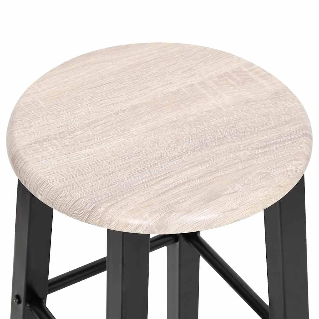 Taburetes de bar 2 unids MDF negro con reposapiés para comedor y bar