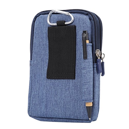 Pochette Alcatel OneTouch Pop Star 4G sacoche zippée bleue 17x10.5 cm - 3