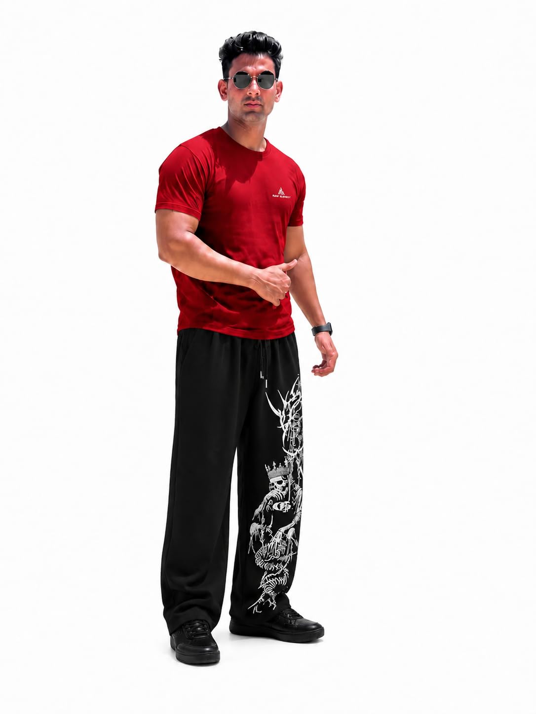 raw element Men Gym Wear Combo Set | Dry Fit Round Neck T-Shirt & Printed Track Pant | Breathable Activewear Co-ord Set for Workout, Running & Casual Wear-picture-14
