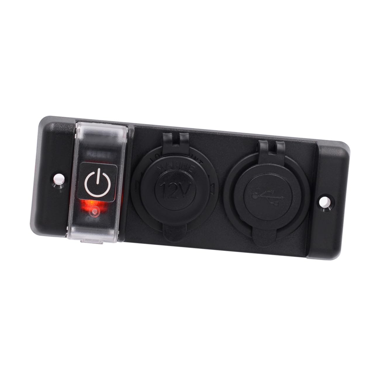 Prise Allume-cigare Double USB 12-24 V Étanche en Abs Noir
