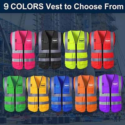 Custom Safety Vest for Men High Visibility Protective Workwear 5 Pockets With Reflective Strip