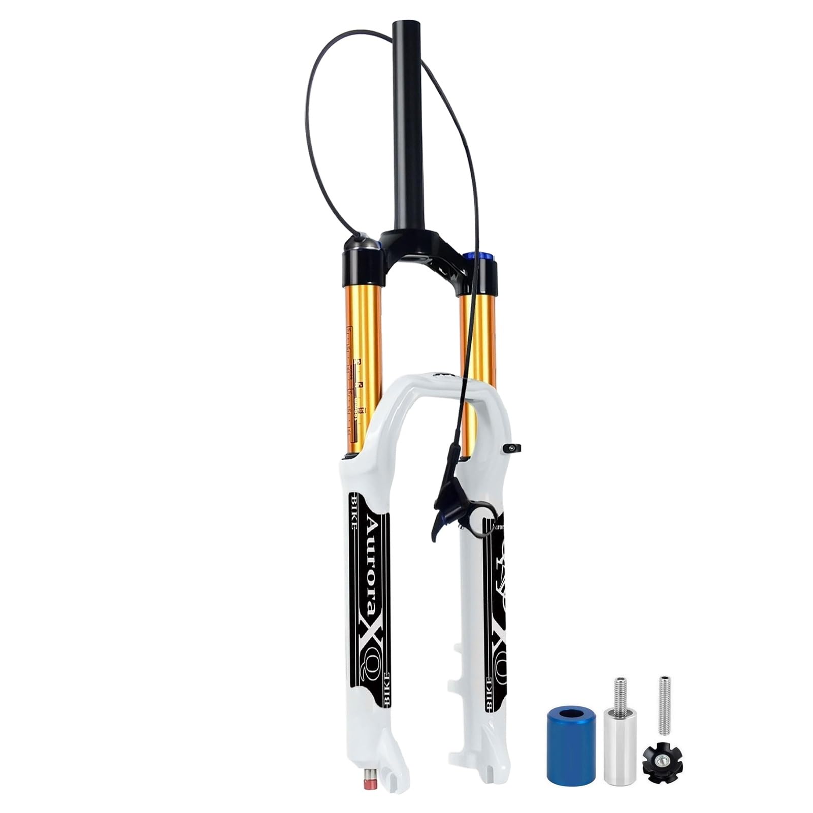 Horquilla de suspensión para Bicicleta de 26/27,5/29 Pulgadas para MTB XC Am, FORK-160 con Ajuste de Rebote QR de 9 mm, Horquillas de Aire Rectas/cónicas para Bicicleta de montaña.