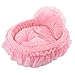 Lanchengjieneng Cuccia Letto per Cani Piccoli Gatti Peluche Ultra-Morbido Divano Pizzo Principessa Letto Lettino Cuscino per Cane (L: 56x45x11cm, Rosa)