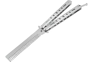 2 Pack Butterfly Knife Folding Hair Comb for Practice