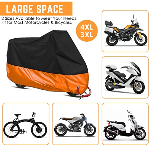 Acelane Motorcycle Cover, All Season Waterproof Outdoor Dustproof Durable Vehicle Cover With Lock Holes Fits Up To 116 Inches For Harley Davidson, Honda, Suzuki,Yamaha And More #TOP3