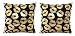 2 Fundas de Almohada cojín Cuadrado - 44 x 44 cm - cojín Decorativo - Lino - sofá - Cama - hogar - Dormitorio - Muebles - Besos - Beso - Labios - Boca - Estampado Dorado - Color Negro