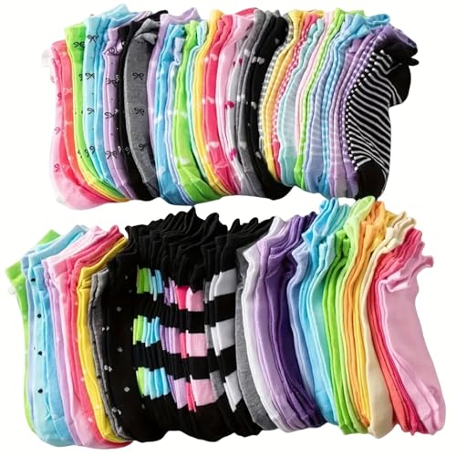 20 pairs of candy colored socks, casual breathable low-top socks, women's stockings and stockings