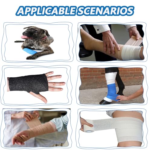 ANAMPION Selbstklebender Verband 9Rollen, 7.5cmx4.5m Non-Woven Selbsthaftende Bandage für Mensch und Tier, Flexibel Elastische Binde für Sport,Haustiere (Blau)