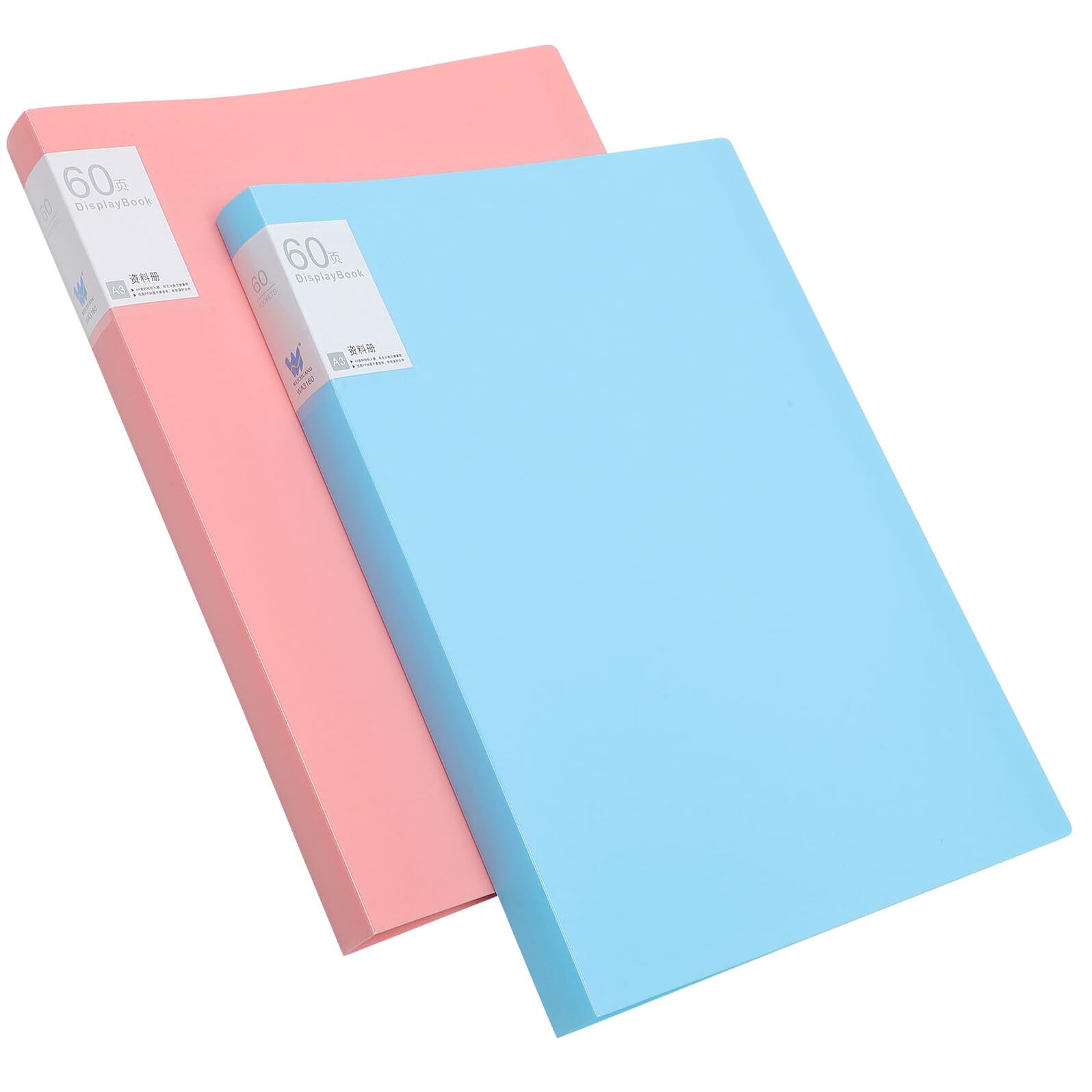 TOPBATHY Carpeta de Almacenamiento de Documentos Artística A3/8k para Organizar Recibos y Dibujos 2 Colores (azul y Rosa) Resistente a Salpicaduras para Oficina y Escuela