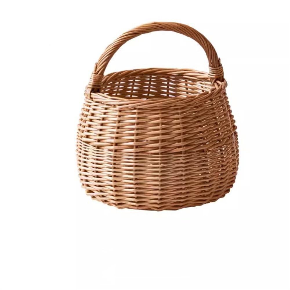 Picnic Basket Bamboo Storage Picnic Household Fruit Basket for Picnic Camping Outdoor
