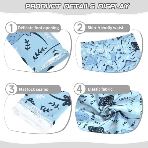 Girls Basic Leggings Baby Girls Pants Ray Fish Soft Footless Stretchy Tights Pants 4-10Y3