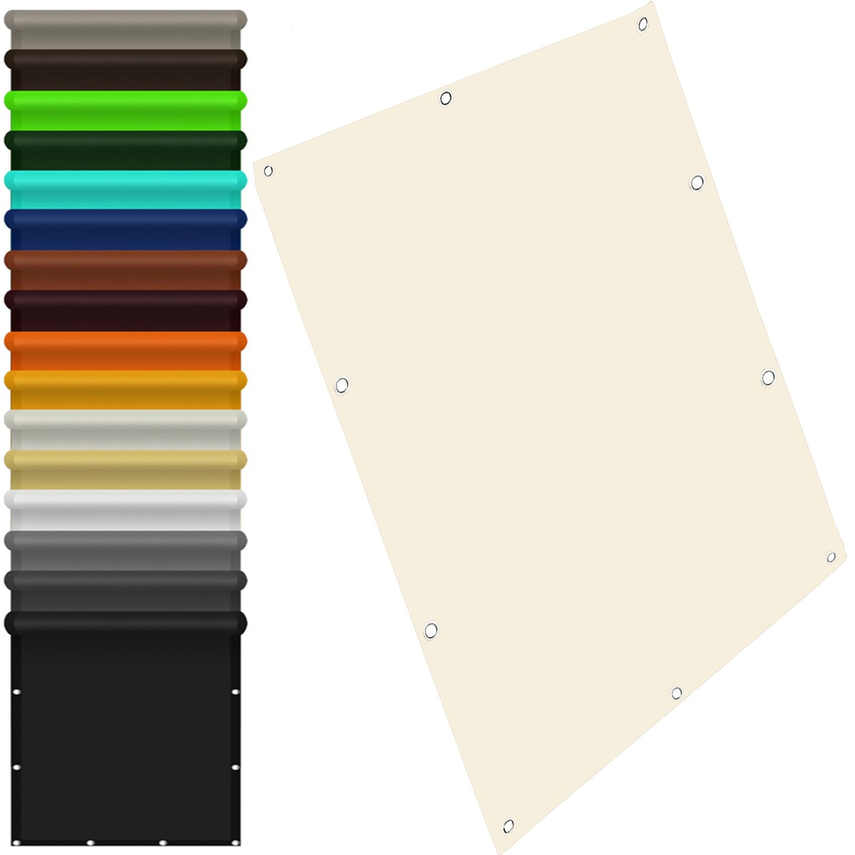 Voile d'ombrage 1.9x4.5m blanc cassé imperméable et anti-UV pour terrasse