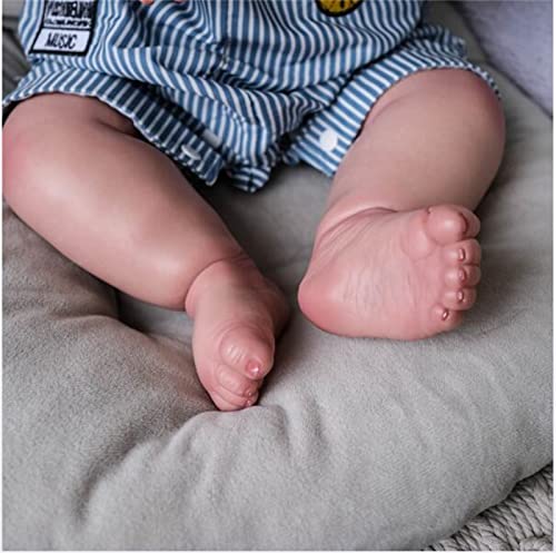 HOMONEY Reborn Puppe 20 Zoll Mollig Reborn Baby Ganzkörper Silikon Junge Schlafende Puppe Verwurzeltes Haar 100% Handbemalte Puppe Mit Mehreren Farben – Bild 6